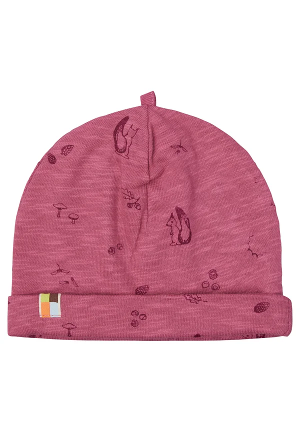 BEANIE AUS SLUB JERSEY MIT DRUCK - Mütze - rouge