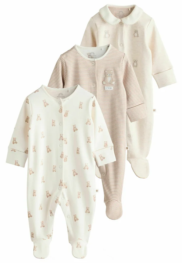 BEAR 3 PACK - Strampler - neutral