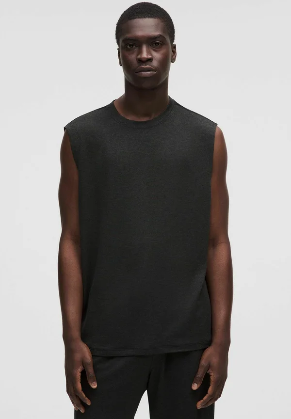 BeCalm Relaxed-Fit Sleeveless - Top - Heathered Black