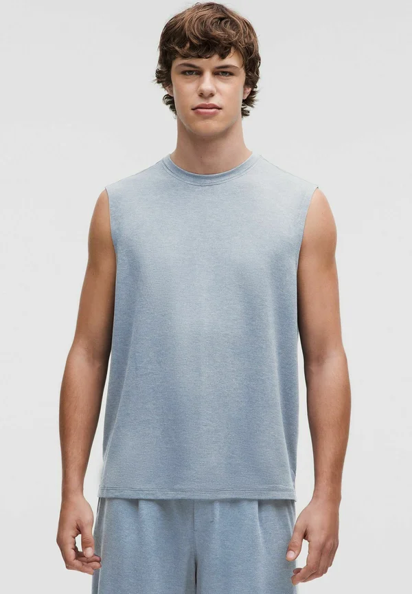 BeCalm Relaxed-Fit Sleeveless - Top - Heathered Washed Denim