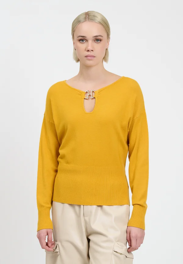 BEJEWELED CUT OUT - Strickpullover - amber