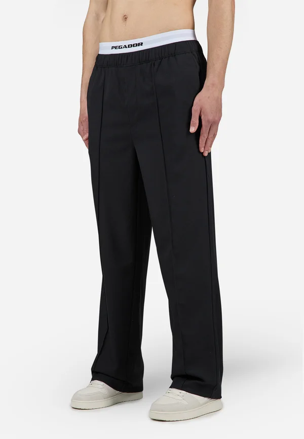 BELDS WIDE PANTS - Stoffhose - black