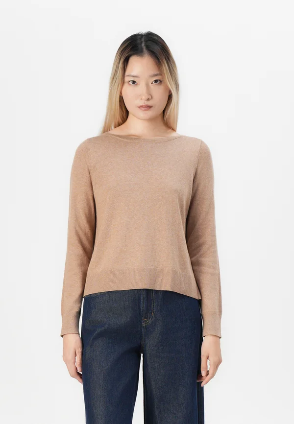 BELLA BOAT NECK - Strickpullover - light camel