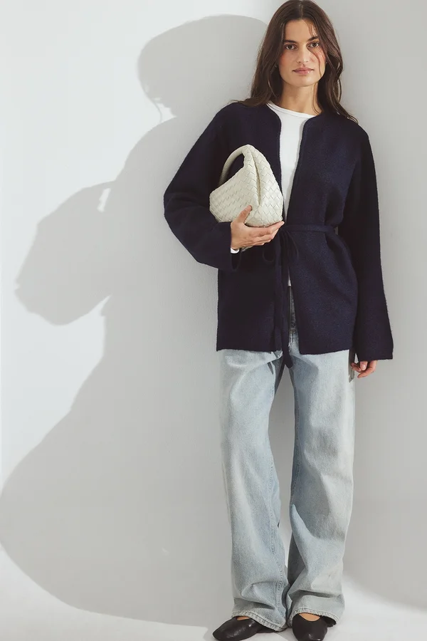 BELT - Strickjacke - navy