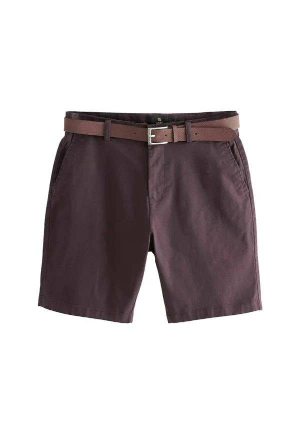 BELTED - REGULAR FIT - Shorts - burgundy red