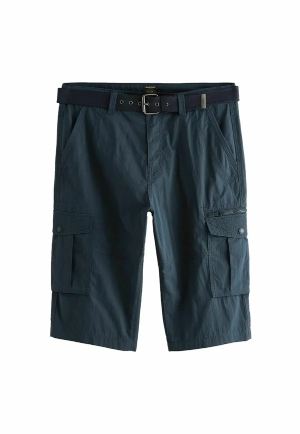 BELTED - Shorts - mottled blue