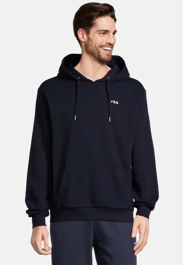 BENGEL LANGARM LOGO EINFARBIG - Kapuzenpullover - black iris