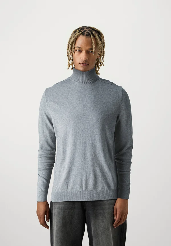 BERG ROLL NECK B NOOS - Strickpullover - medium grey melange