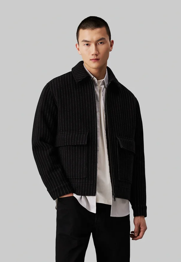 Übergangsjacke - black pinstripe