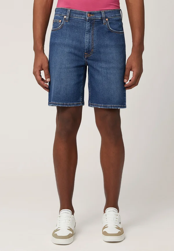 BERMUDA BASICO 5 TASCHE - Jeans Shorts - blu scuro