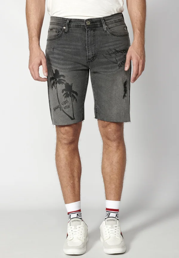 BERMUDA COWBOY STRECTH REGULAR FIT  - Jeans Shorts - denim  black denim