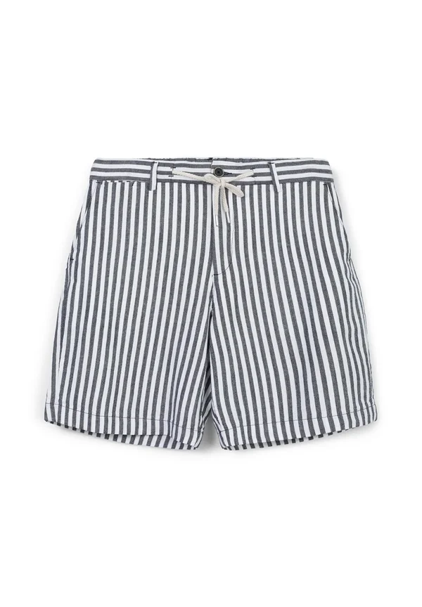 BERMUDA LINO RIGATO - Shorts - var blu navy