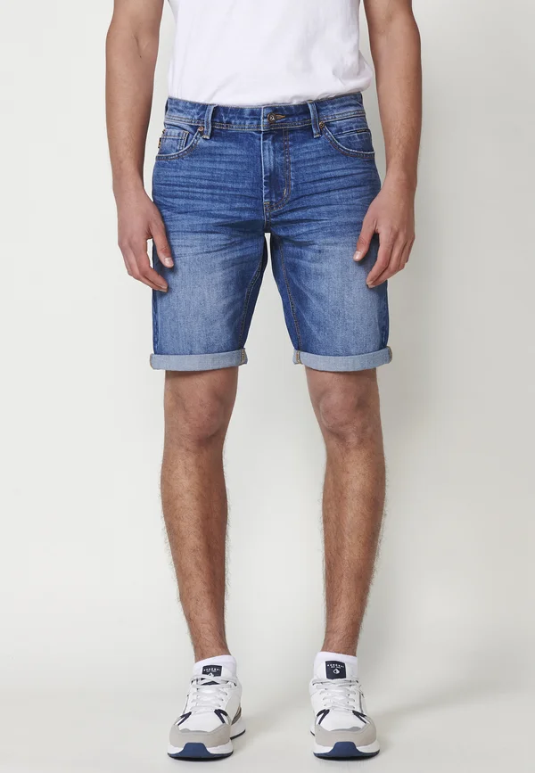 BERMUDA WITH FIVE POCKETS  - Jeans Shorts - azul med   medium blue