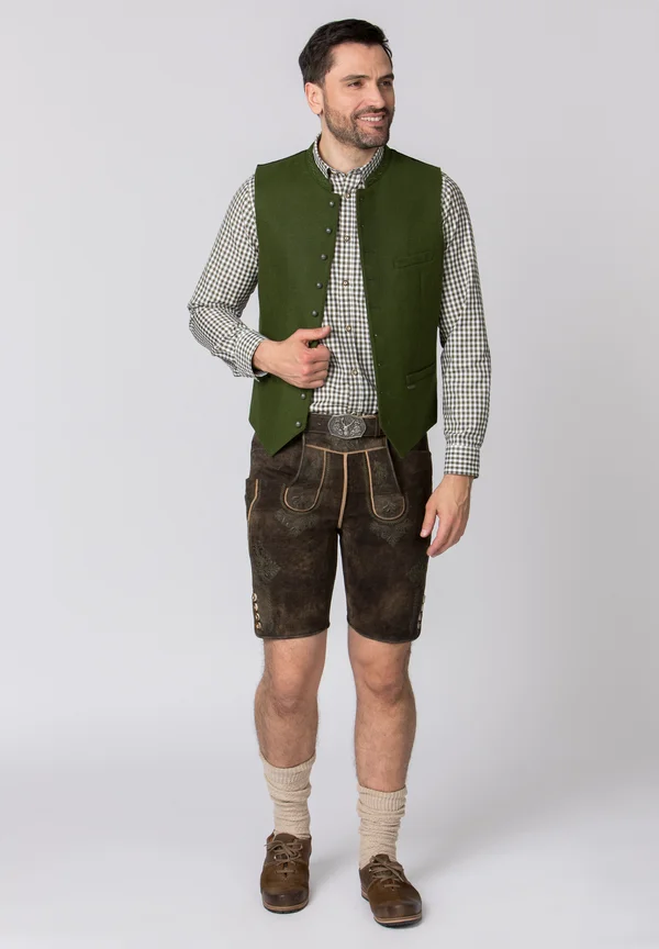 BERTL - Shorts - braun gespeckt