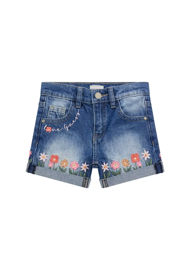 BESTICKTE  - Jeans Shorts - mehrfarbig grundton blau