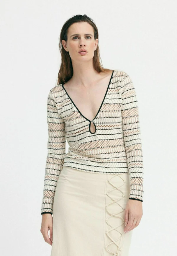 BIANCARS - Strickpullover - black white