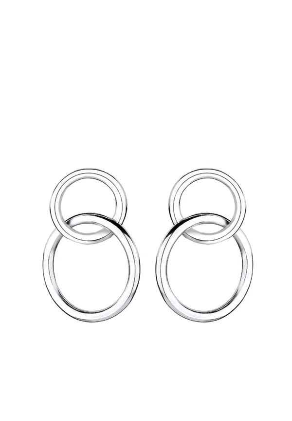 BICOLOR HOOP STUD - Ohrringe - silver-coloured