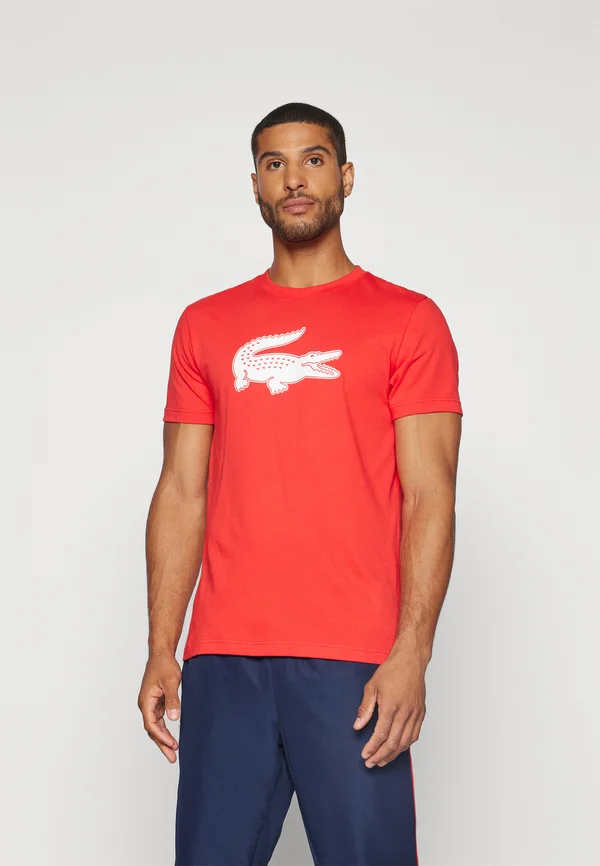 BIG CROCO - Sport T-Shirt - grenadine/white