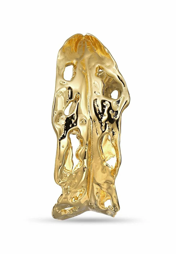 BIG LEAF HOOP RIGHT RIGHT - Einzelner Ohrring - gold plated silver coloured