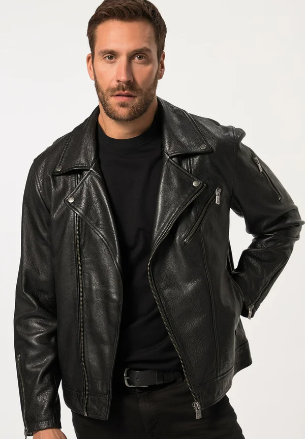 BIKER FINEST - Lederjacke - black