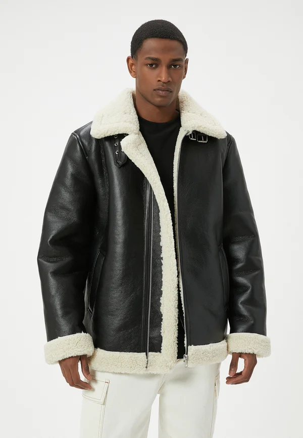 BIKER - Kunstlederjacke - black