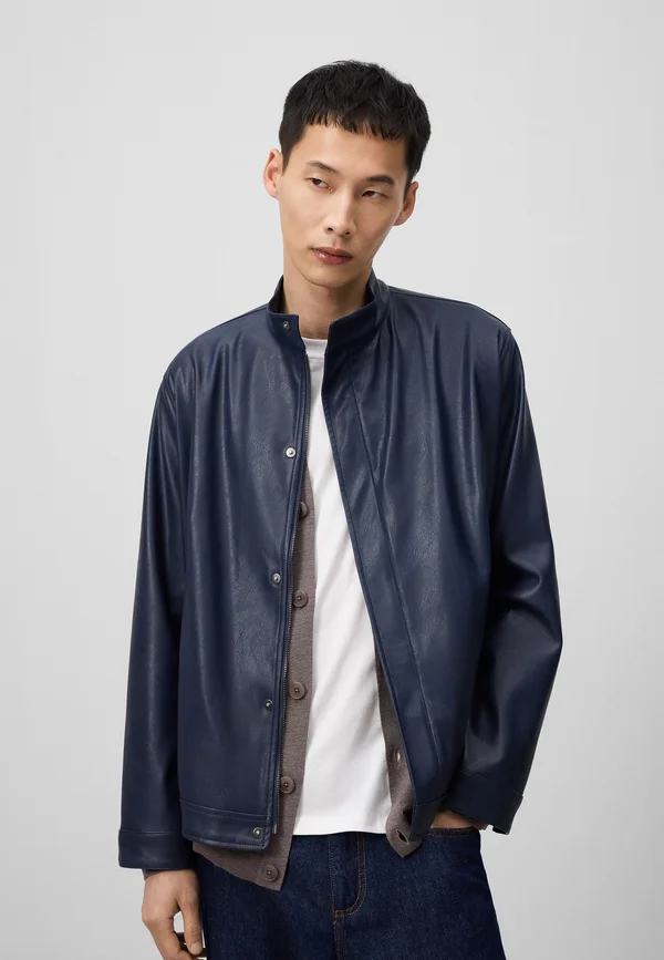 BIKER - Kunstlederjacke - navy blue