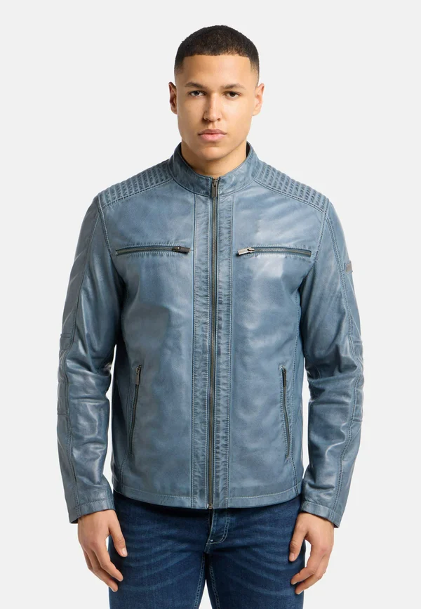 BIKER MADDOX - Lederjacke - blau