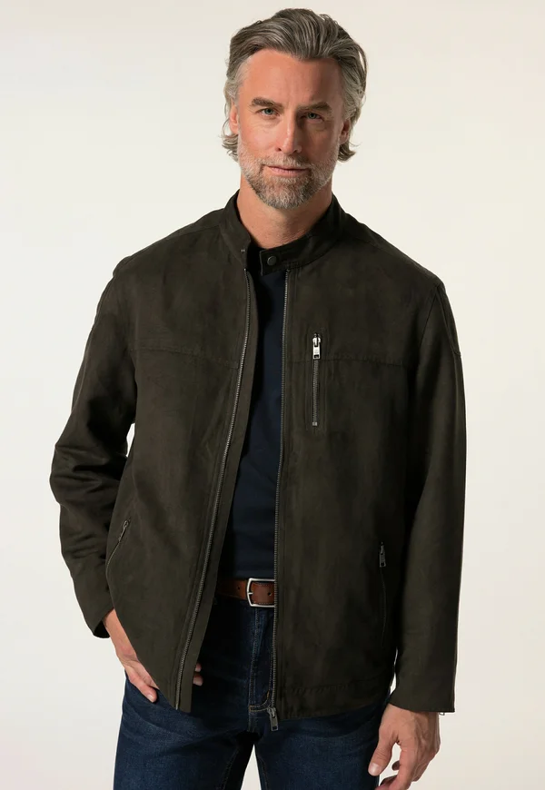 BIKER ZIPPER BIS  - Kunstlederjacke - dark olive