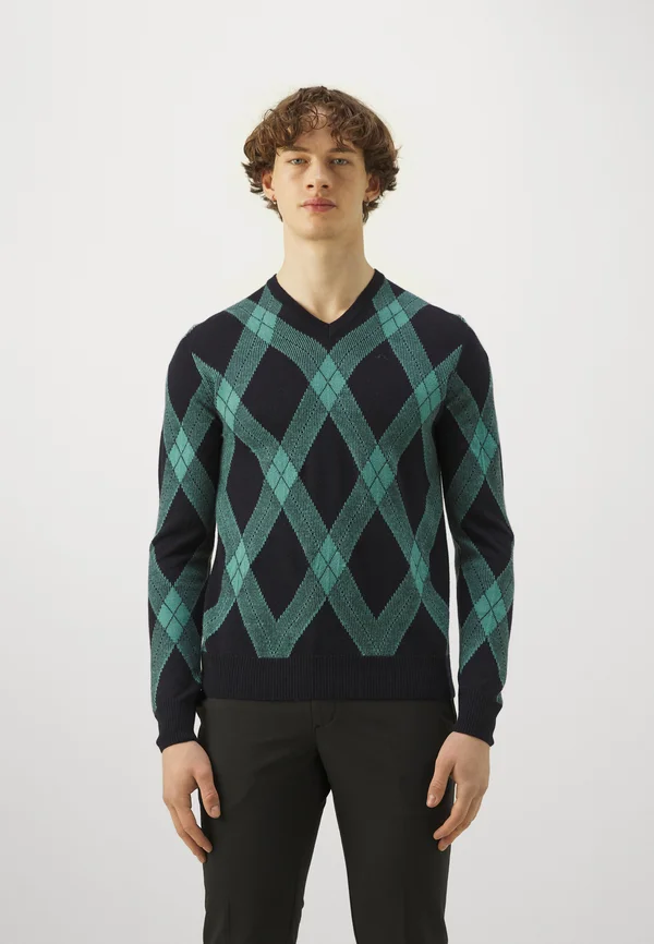 BILLY V NECK - Strickpullover - glenmuir teal