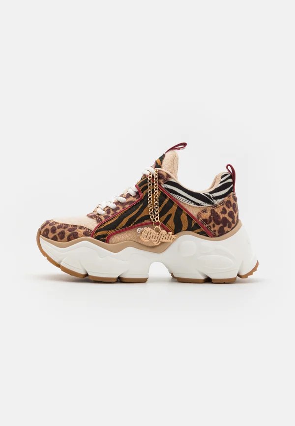 BINARY GLAM - Sneaker low - black/brown/red