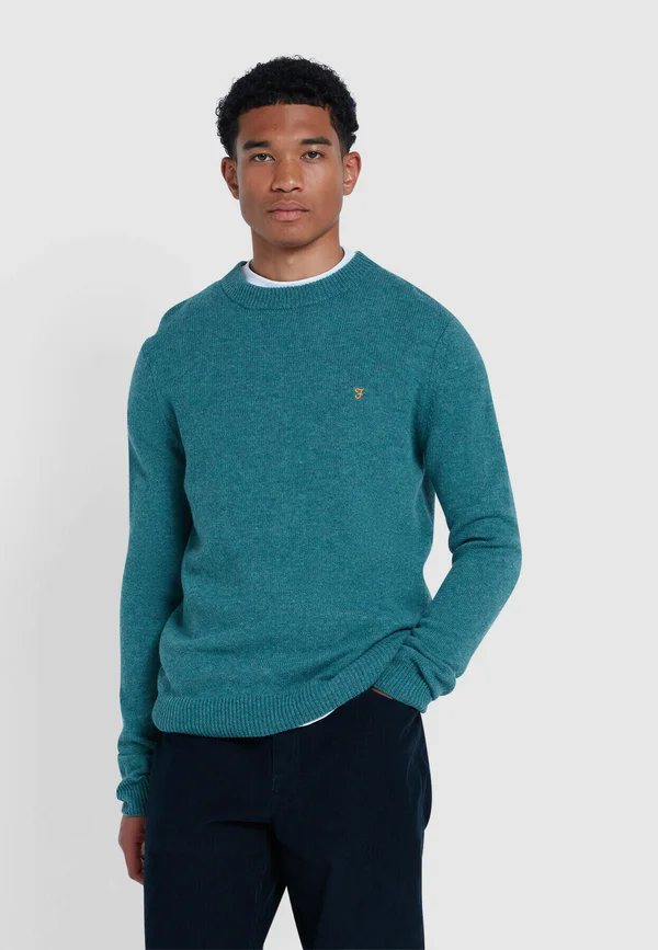 BIRCHALL SLIM FIT CREW NECK - Strickpullover - seaport green