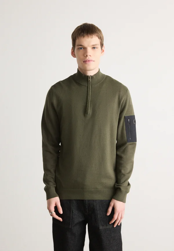 BLADES HALF ZIP JUMPER - Strickpullover - uniform green