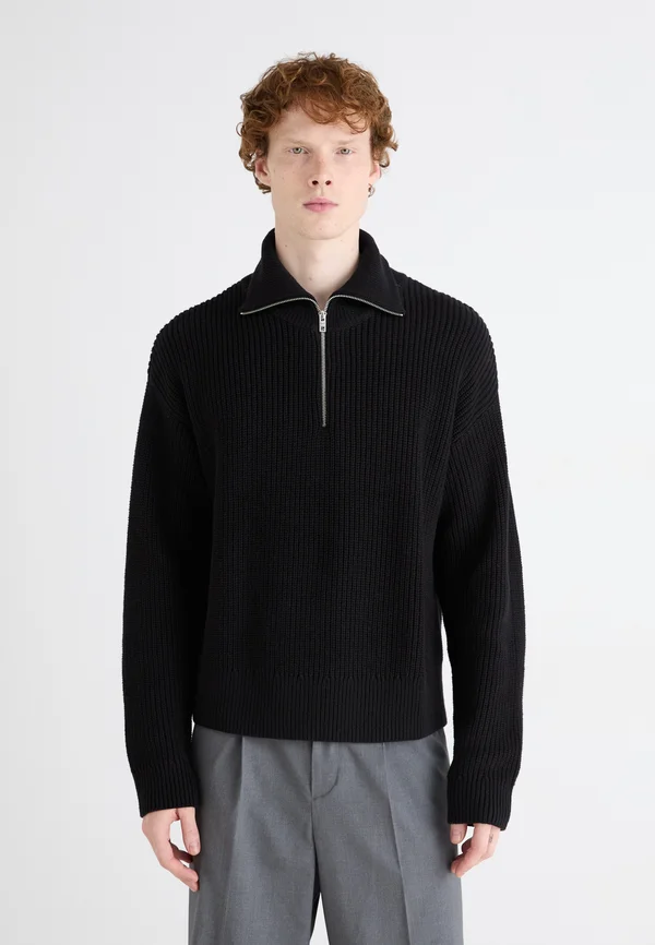 BLEND HALF ZIP  - Strickpullover - black