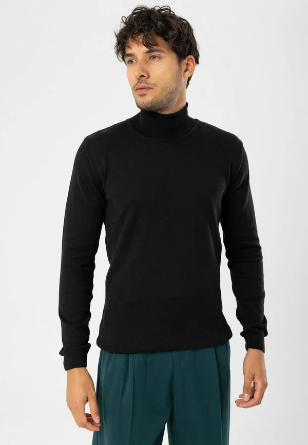 BLEND ROLL NECK - Strickpullover - black
