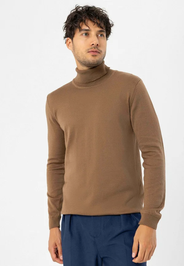 BLEND ROLL NECK - Strickpullover - brown