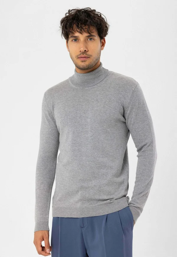 BLEND ROLL NECK - Strickpullover - grey melange