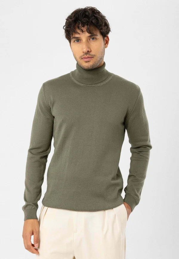 BLEND ROLL NECK - Strickpullover - light khaki