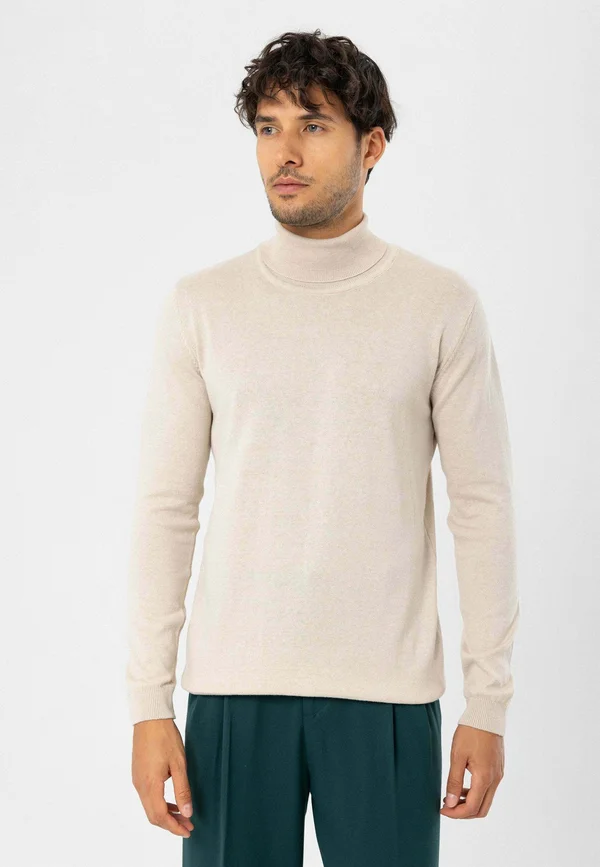 BLEND ROLL NECK - Strickpullover - stone