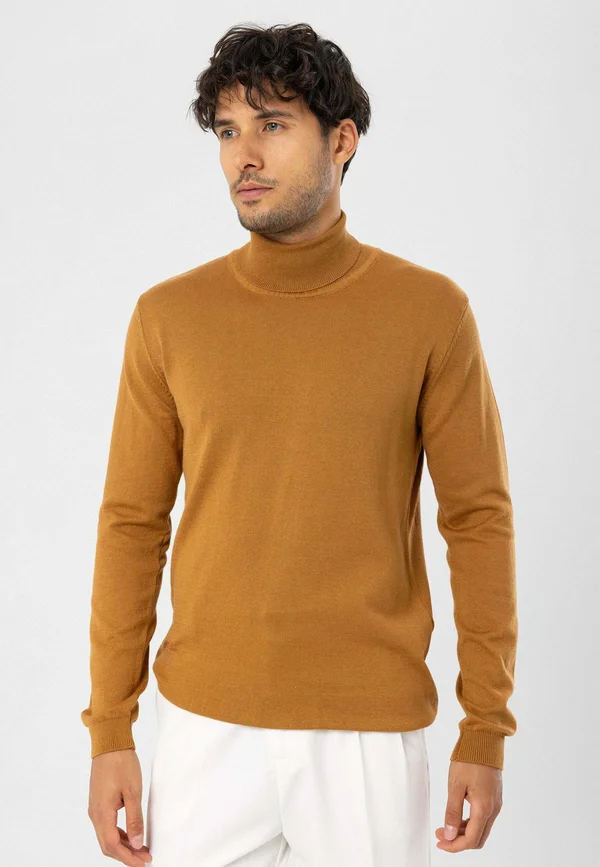 BLEND ROLL NECK - Strickpullover - tabac