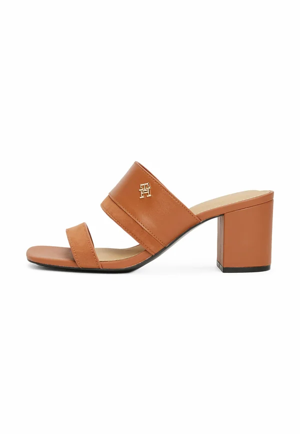 BLOCK HEEL - Pantolette hoch - cinnamon bark