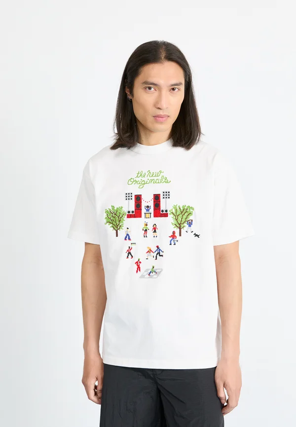 BLOCK PARTY TEE  - T-Shirt print - white