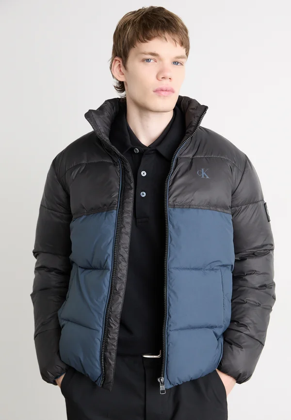 BLOCKING PUFFER - Winterjacke - ink/black