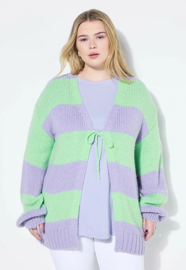 BLOCKSTREIFEN, BINDEBAND - Strickjacke - lavender