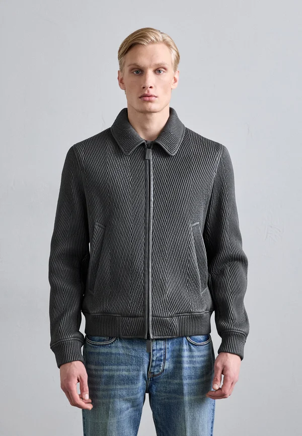 BLOUSON JACKET - Lederjacke - anthracite