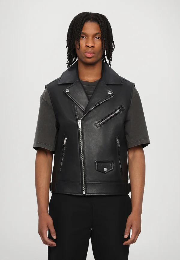 BLOUSON  - Lederjacke - black