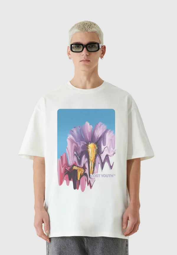 BLURRED FLOWERS - T-Shirt print - ready for dye