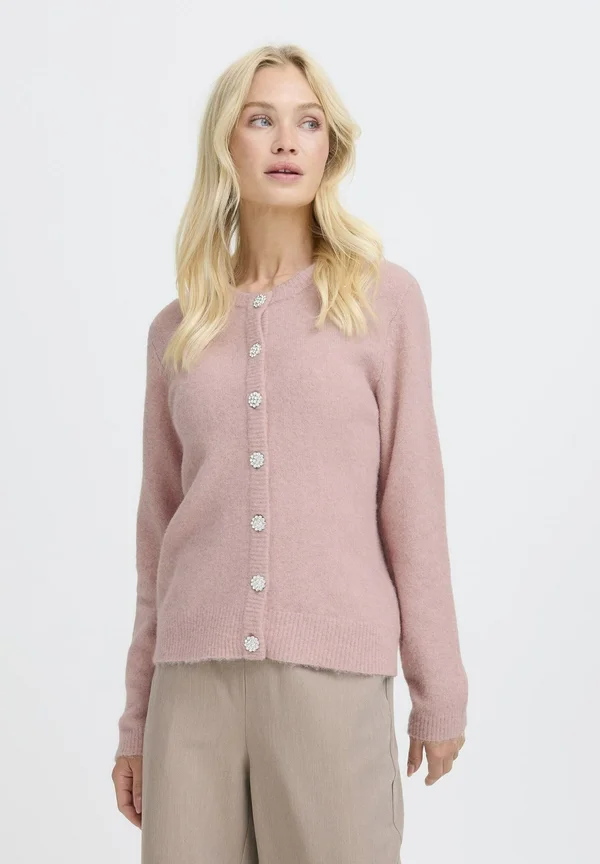 BMMMINNA CARDIGAN - Strickjacke - pale mauve melange
