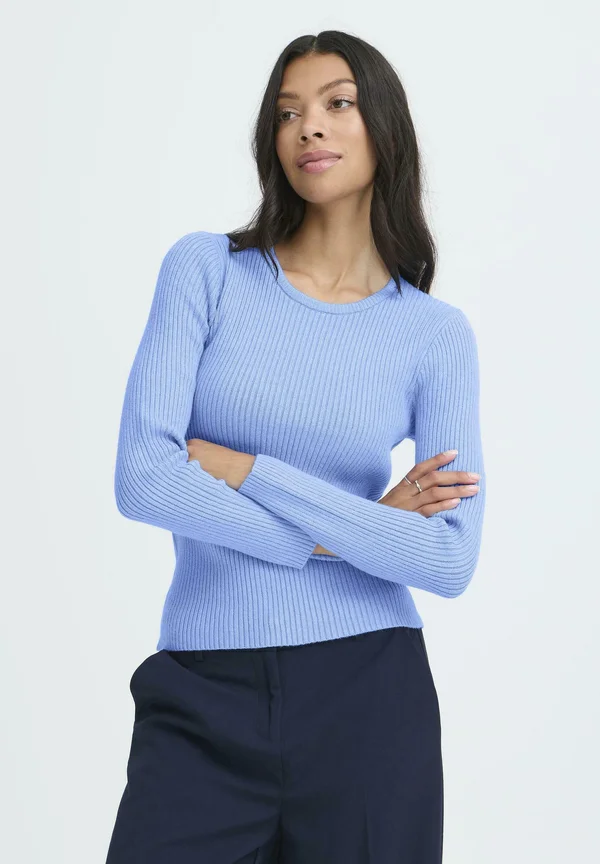 BMMNORMA RIB ONECK - Strickpullover - della robbia blue