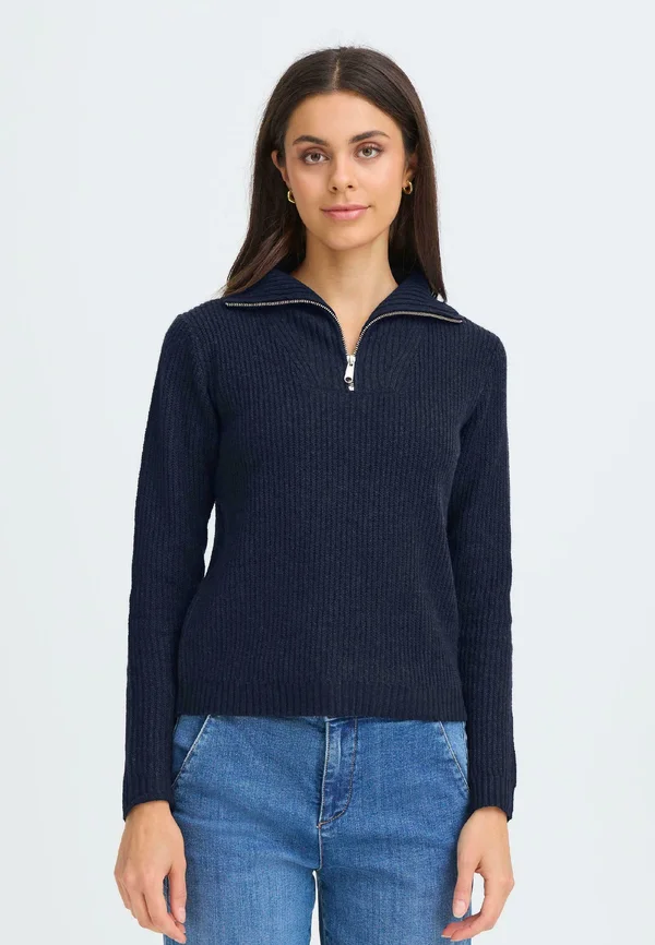 BMMOLARA HALFZIP - Strickpullover - navy blazer