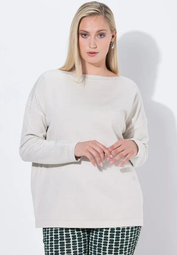 BOAT NECK - Strickpullover - soft granite